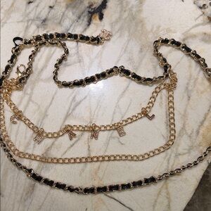 Gold and Black Chain Belt.  Chanel beaute. Brand new